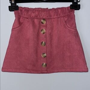 Stylish Pink Button-Up Skirt